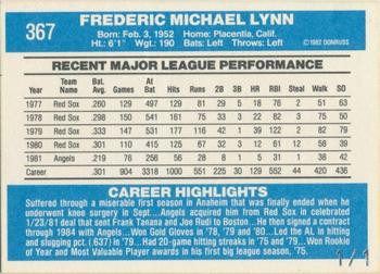 2002 Donruss Originals - Recollection Collection Notation #34 Fred Lynn Back
