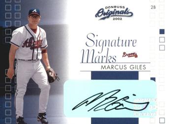 2002 Donruss Originals - Signature Marks #SM-22 Marcus Giles Front