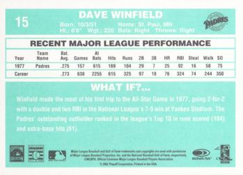 2002 Donruss Originals - What If 1978 #15 Dave Winfield Back