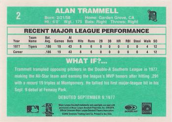 2002 Donruss Originals - What If 1978 #2 Alan Trammell Back