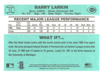 2002 Donruss Originals - What If Rookies #17 Barry Larkin Back