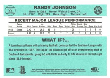 2002 Donruss Originals - What If Rookies #22 Randy Johnson  Back