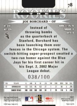 2002 Donruss The Rookies - Autographs #78 Joe Borchard Back