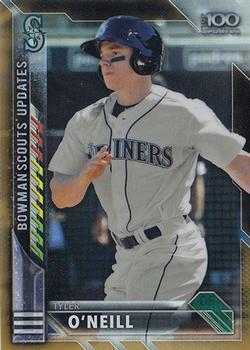 2016 Bowman Chrome - Scouts' Top 100 Updates Gold Refractor #BSU-TO Tyler O'Neill Front