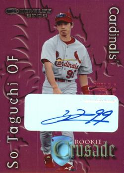 2002 Donruss The Rookies - Crusade Autographs #RC-10 So Taguchi Front