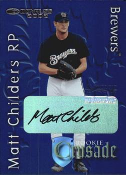 2002 Donruss The Rookies - Crusade Autographs #RC-16 Matt Childers Front