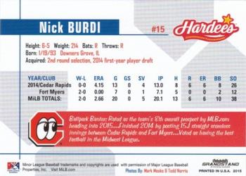 2015 Grandstand Chattanooga Lookouts #NNO Nick Burdi Back