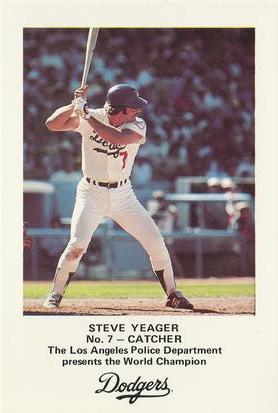 1982 Los Angeles Dodgers Police #NNO Steve Yeager Front