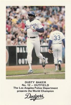 1982 Los Angeles Dodgers Police #NNO Dusty Baker Front