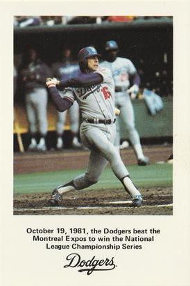 1982 Los Angeles Dodgers Police #NNO N.L. Championship Series Commemorative Card Front