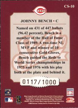 2002 Donruss Studio - Classic #CS-10 Johnny Bench Back