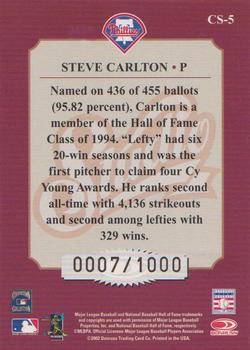 2002 Donruss Studio - Classic Autographs #CS-5 Steve Carlton Back