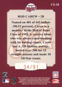 2002 Donruss Studio - Classic First Ballot #CS-18 Rod Carew Back