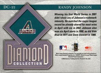 2002 Donruss Studio - Diamond Collection #DC-22 Randy Johnson  Back