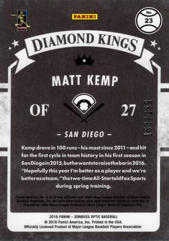 2016 Donruss Optic - Aqua #23 Matt Kemp Back