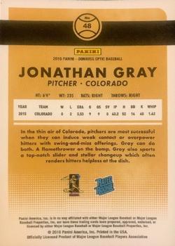2016 Donruss Optic - Purple #48 Jonathan Gray Back