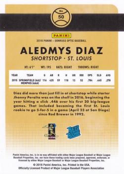 2016 Donruss Optic - Purple #50 Aledmys Diaz Back