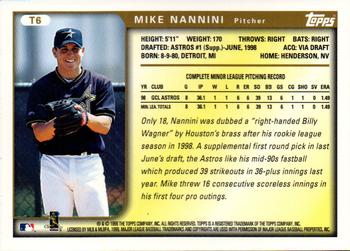 1999 Topps Traded and Rookies #T6 Mike Nannini Back