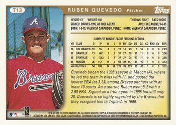 1999 Topps Traded and Rookies #T13 Ruben Quevedo Back