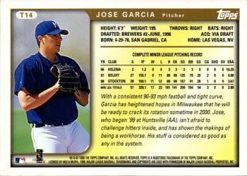 1999 Topps Traded and Rookies #T14 Jose Garcia Back