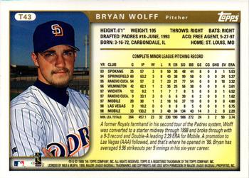 1999 Topps Traded and Rookies #T43 Bryan Wolff Back