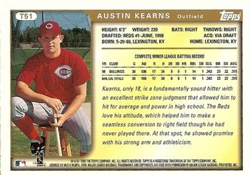 1999 Topps Traded and Rookies #T51 Austin Kearns Back