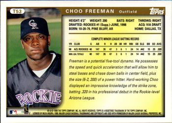1999 Topps Traded and Rookies #T53 Choo Freeman Back