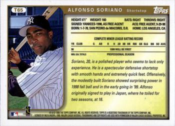 1999 Topps Traded and Rookies #T65 Alfonso Soriano Back