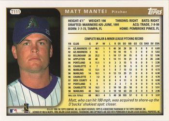 1999 Topps Traded and Rookies #T111 Matt Mantei Back