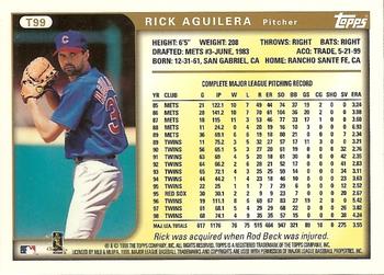 1999 Topps Traded and Rookies #T99 Rick Aguilera Back