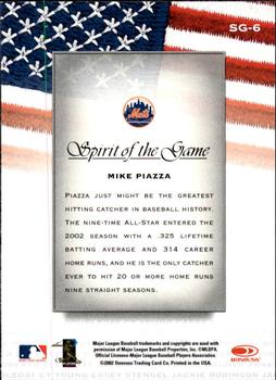 2002 Donruss Studio - Spirit of the Game #SG-6 Mike Piazza  Back