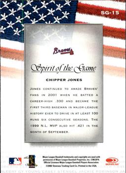 2002 Donruss Studio - Spirit of the Game #SG-15 Chipper Jones  Back