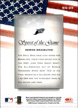 2002 Donruss Studio - Spirit of the Game #SG-25 Dewon Brazelton  Back