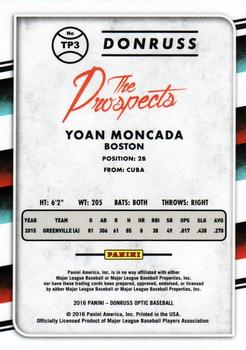 2016 Donruss Optic - The Prospects #TP3 Yoan Moncada Back