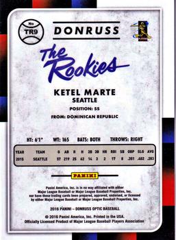 2016 Donruss Optic - The Rookies #TR9 Ketel Marte Back