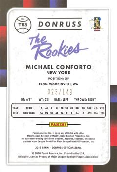 2016 Donruss Optic - The Rookies Blue #TR8 Michael Conforto Back