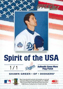 2002 Donruss Studio - Spirit of the USA #8 Shawn Green  Back