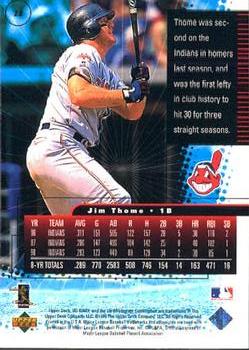 1999 UD Ionix #22 Jim Thome Back