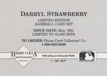 1991 The Colla Collection Darryl Strawberry #NNO Darryl Strawberry Back