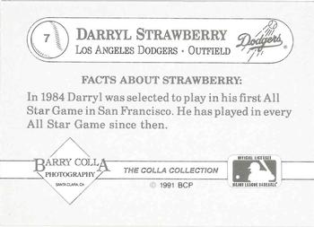 1991 The Colla Collection Darryl Strawberry #7 Darryl Strawberry Back