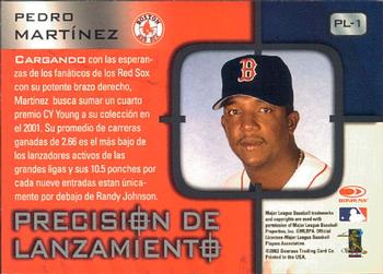 2002 Donruss Super Estrellas - Precision De Lanzamiento #PL-1 Pedro Martinez  Back