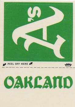1981 Fleer Baseball Stickers #NNO Oakland A's Monogram Front