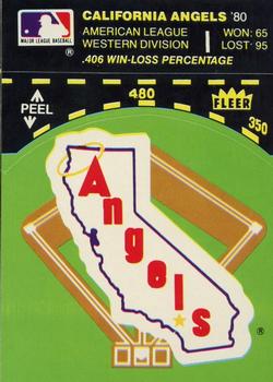 1981 Fleer Baseball Stickers #NNO California Angels Baseball Diamond Front