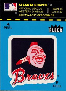 1981 Fleer Baseball Stickers #NNO Atlanta Braves Logo Front