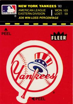 1981 Fleer Baseball Stickers #NNO New York Yankees Logo Front