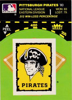 1981 Fleer Baseball Stickers #NNO Pittsburgh Pirates Baseball Diamond Front