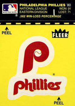 1981 Fleer Baseball Stickers #NNO Philadelphia Phillies Logo Front