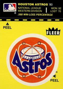 1981 Fleer Baseball Stickers #NNO Houston Astros Logo Front