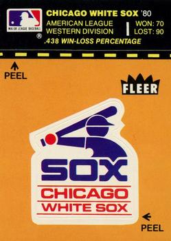 1981 Fleer Baseball Stickers #NNO Chicago White Sox Logo Front