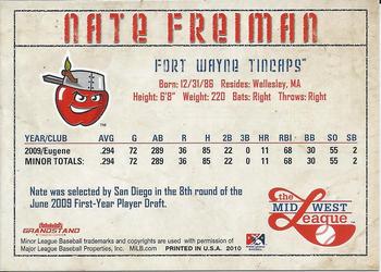 2010 Grandstand Midwest League Top Prospects #NNO Nate Freiman Back